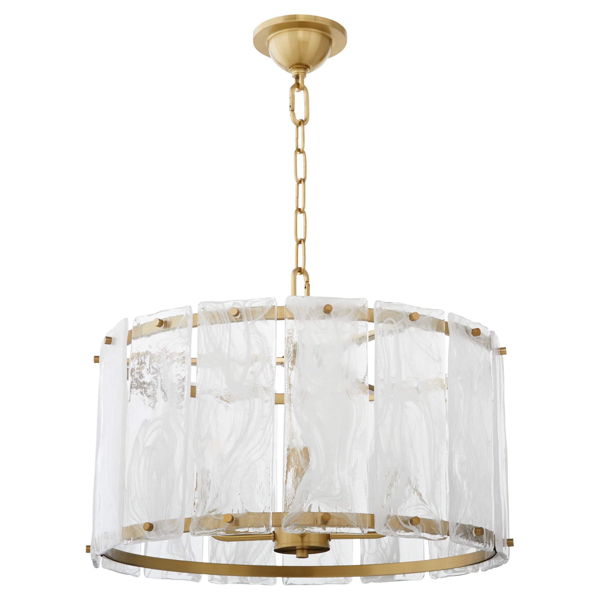 Quorum 8575-4-80 Pendant, UL Damp Rated, Aged Brass