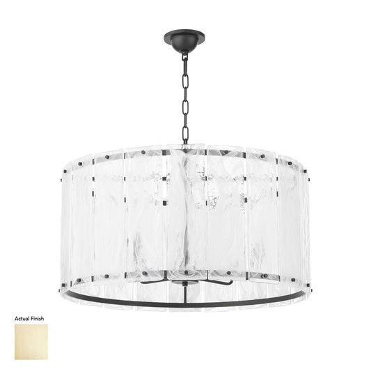 Quorum Prestige 8575-8-80 Pendant, UL Damp Rated, Aged Brass