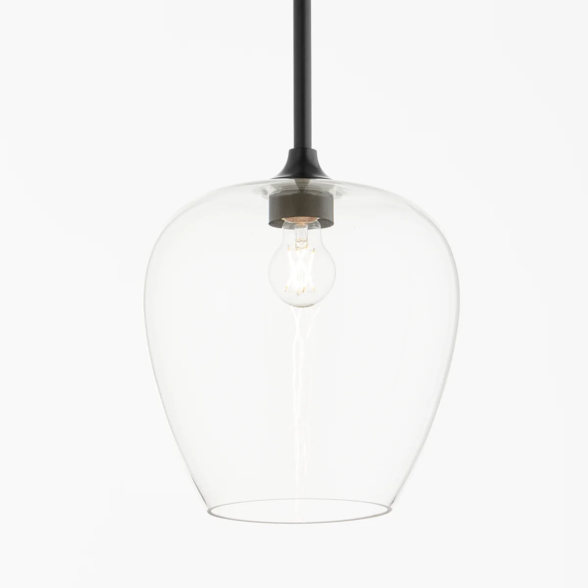Quorum Veno 858-59 Pendant - Matte Black Clear Glass Shade Traditional