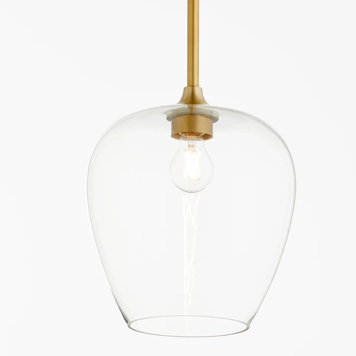 Quorum Veno 858-80 Pendant - Aged Brass Clear Glass Shade Traditional