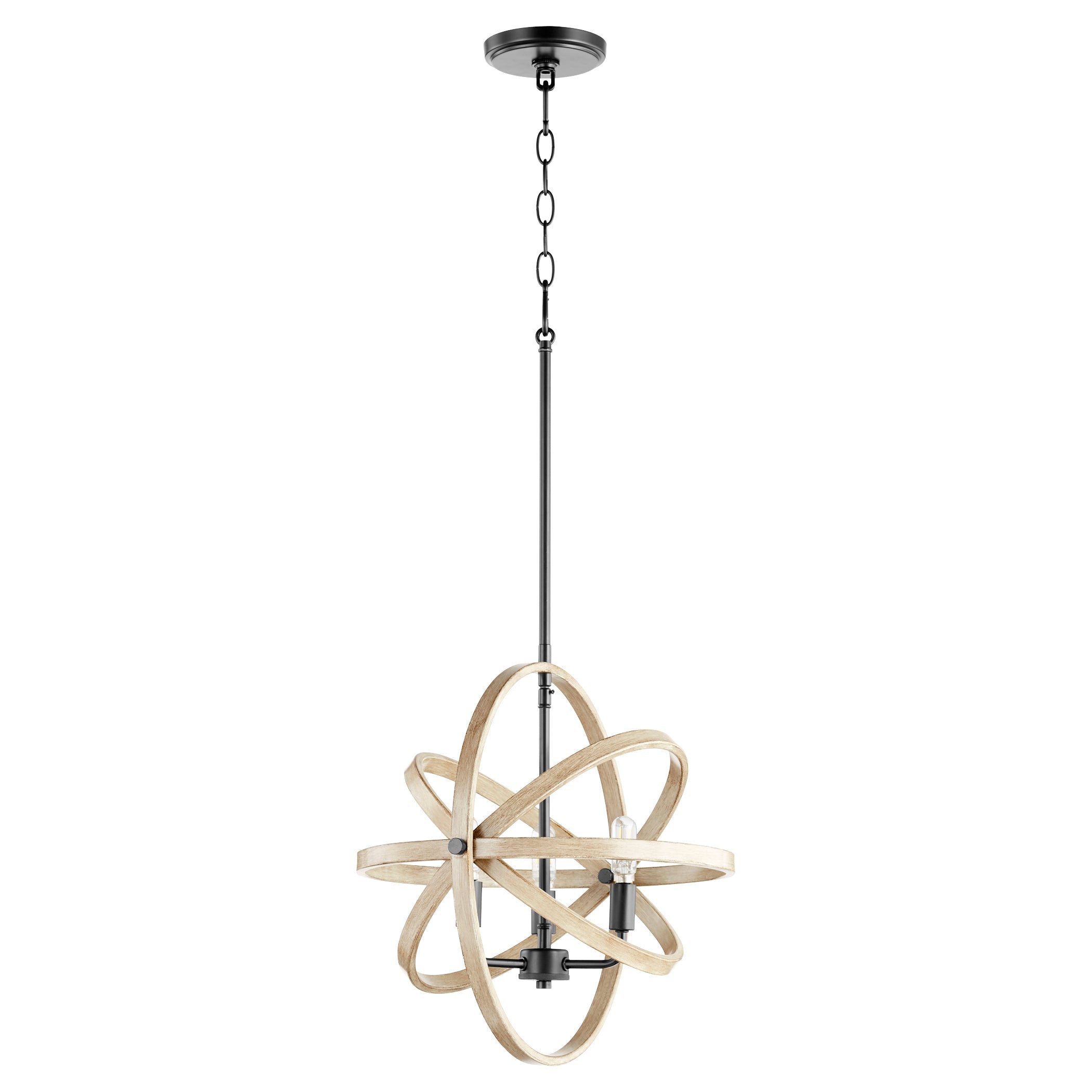 Quorum 86-3-69 Pendant - Textured Black W/ Driftwood Finish