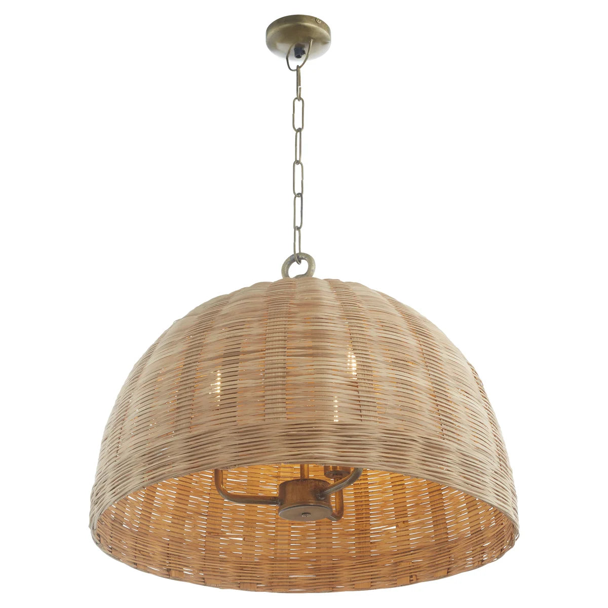 Quorum 86-3-75 Pendant - Artisan Brass 24" Wicker Pendant Modern Farmhouse / Industrial