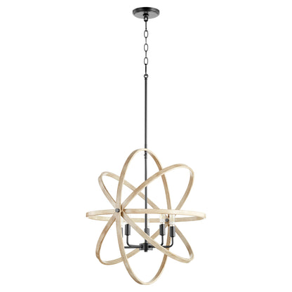 Quorum 86-5-69 Pendant - Textured Black W/ Driftwood Finish