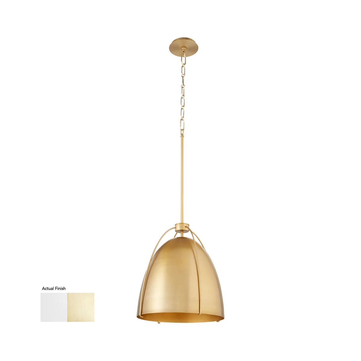 Quorum Jamie 860-1-0880 Pendant - Studio White / Aged Brass 15" Transitional