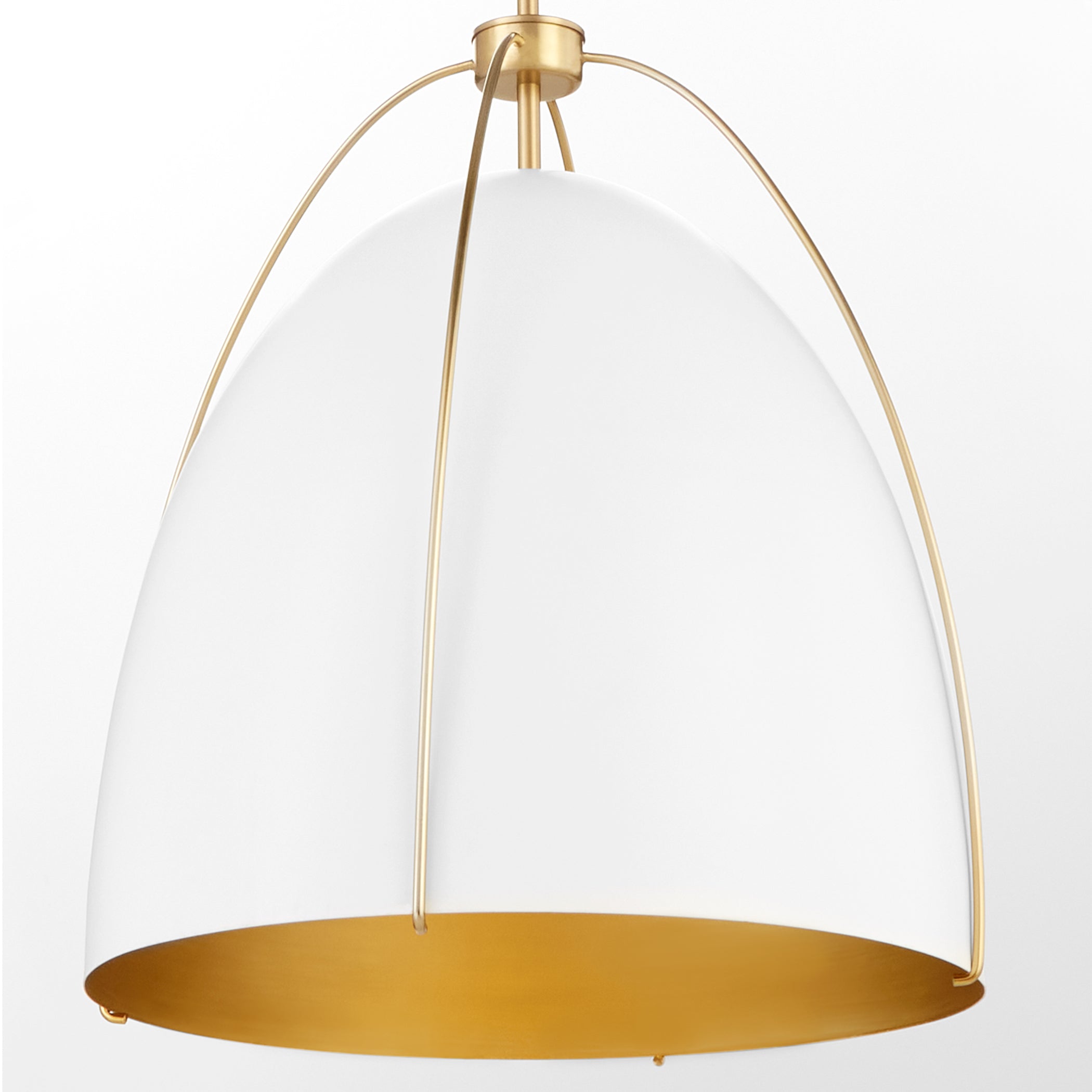 Quorum Jamie 860-3-0880 Pendant - Studio White W/ Aged Brass