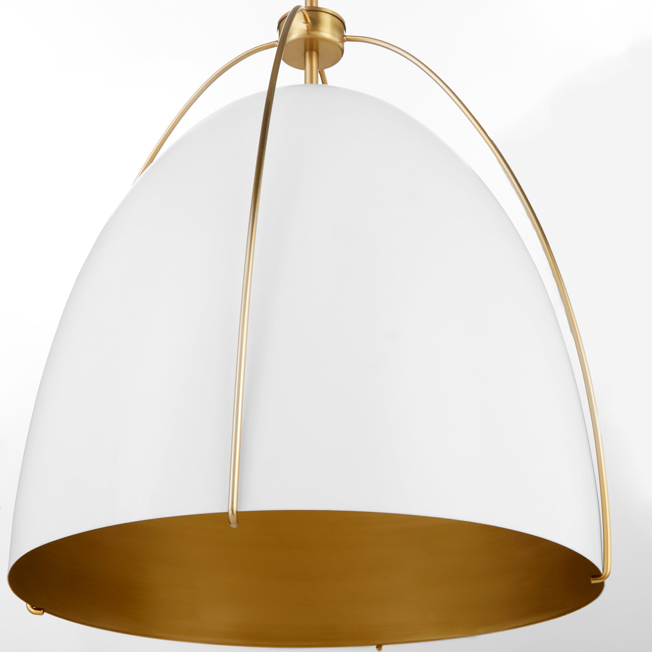 Quorum Jamie 860-3-0880 Pendant - Studio White W/ Aged Brass