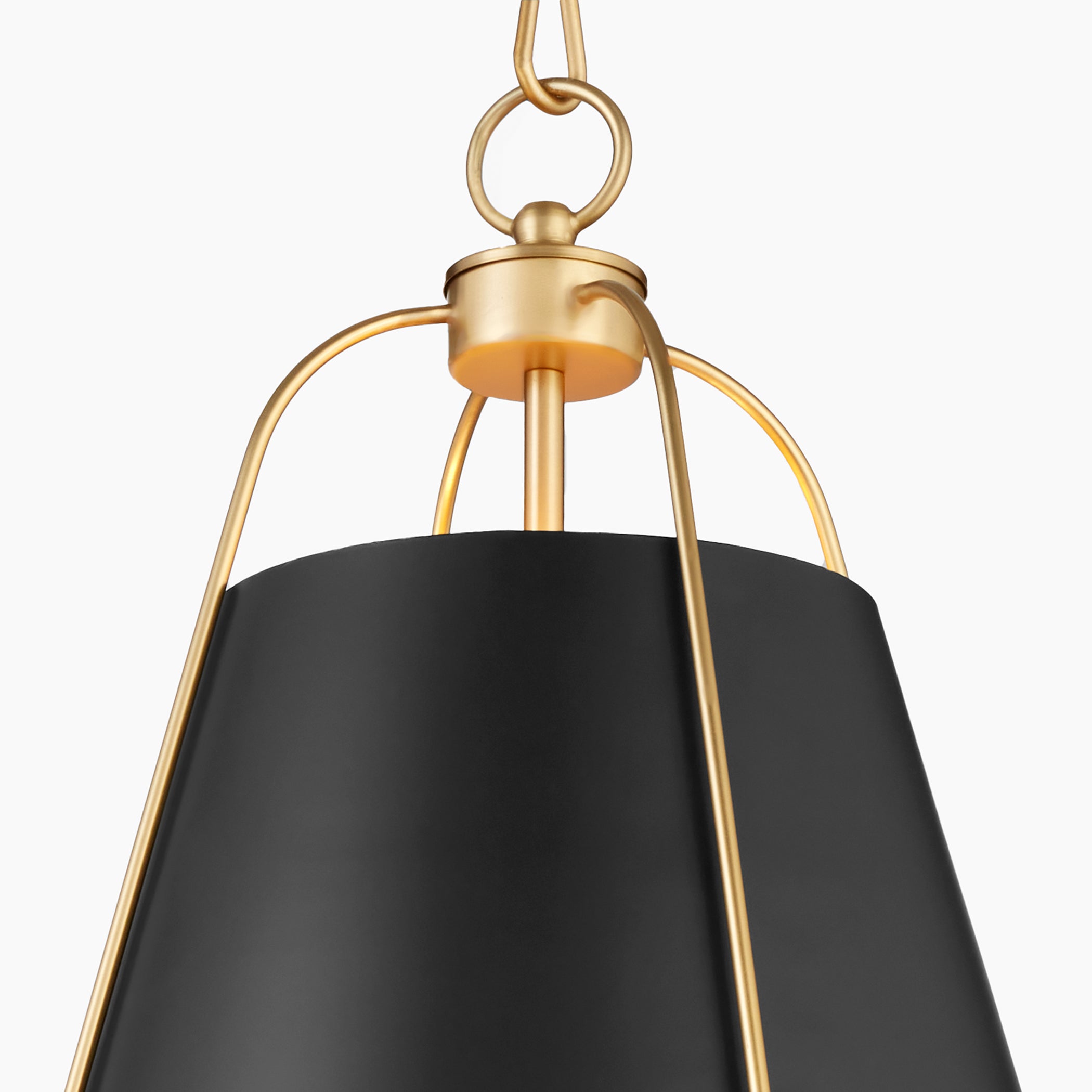 Quorum Ellen 861-1-5980 Pendant - Matte Black W/ Aged Brass
