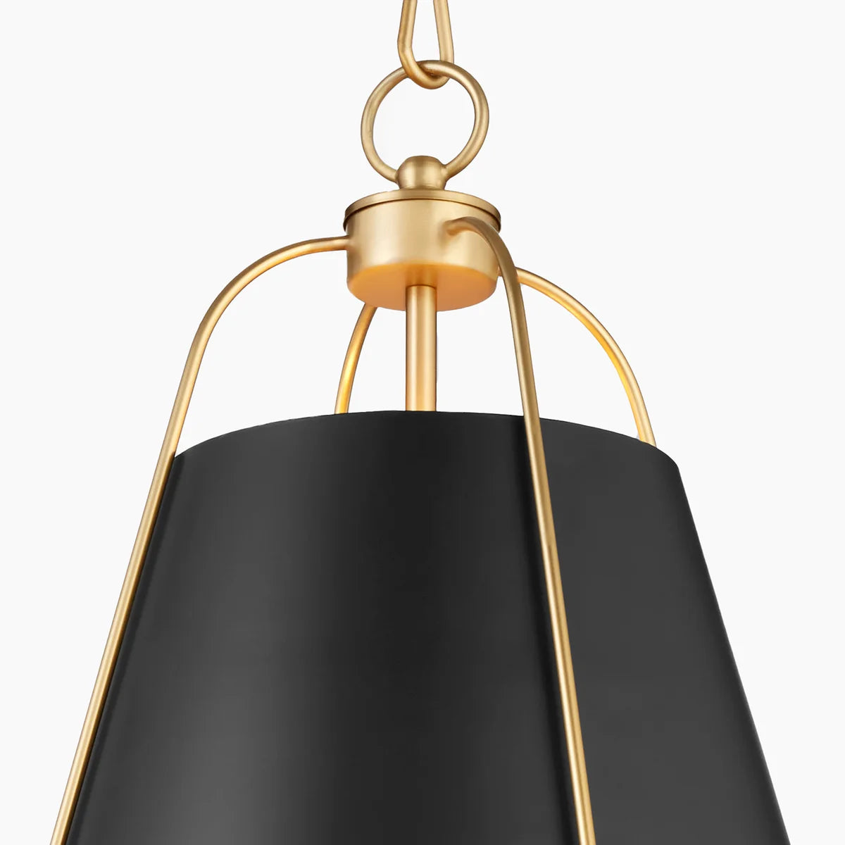 Quorum Ellen 861-1-5980 Pendant - Matte Black / Aged Brass 15" Transitional
