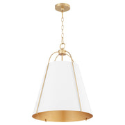Quorum Ellen 861-3-0880 Pendant - Studio White W/ Aged Brass