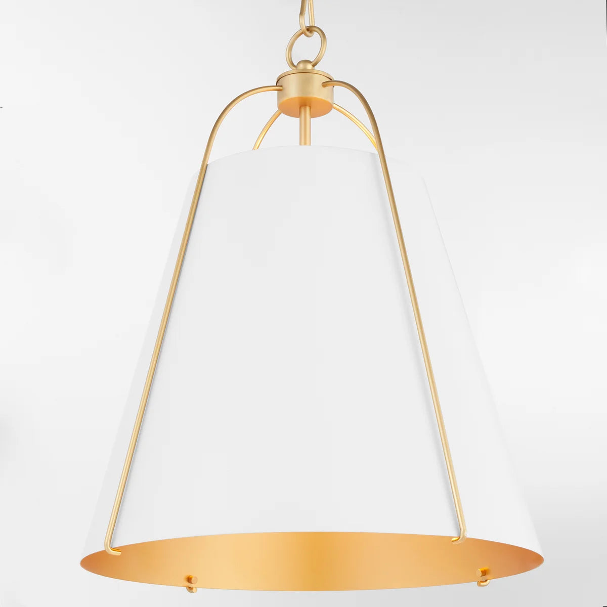 Quorum Ellen 861-3-0880 Pendant - Studio White / Aged Brass 18" Transitional