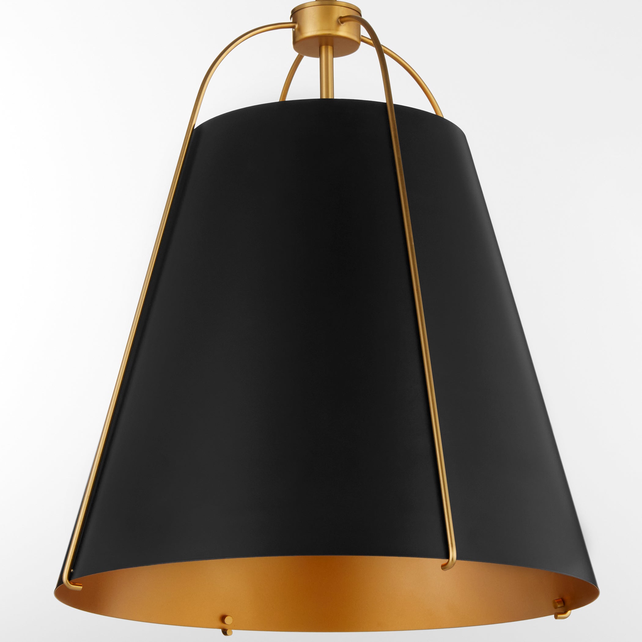Quorum Ellen 861-3-5980 Pendant - Matte Black W/ Aged Brass
