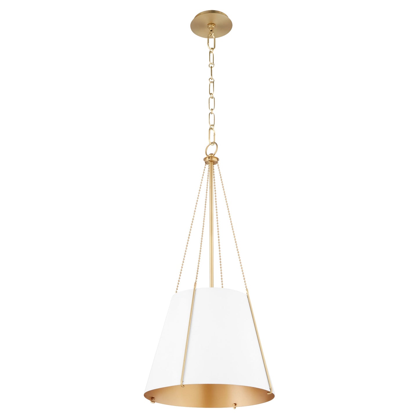 Quorum Denise 862-1-0880 Pendant - Studio White W/ Aged Brass