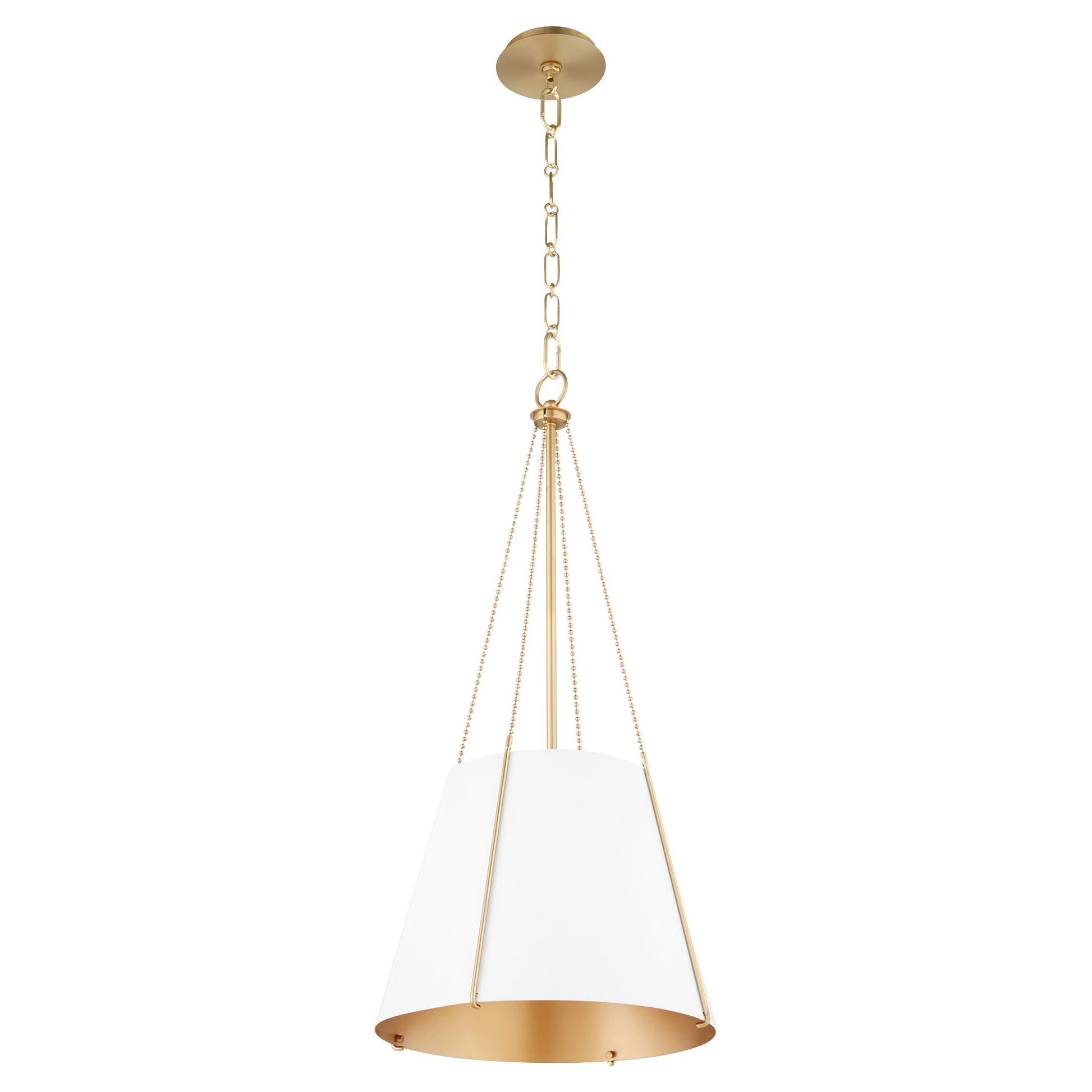 Quorum Denise 862-1-0880 Pendant - Studio White W/ Aged Brass