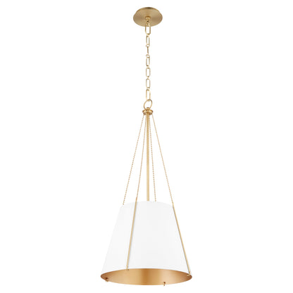 Quorum Denise 862-1-0880 Pendant - Studio White W/ Aged Brass