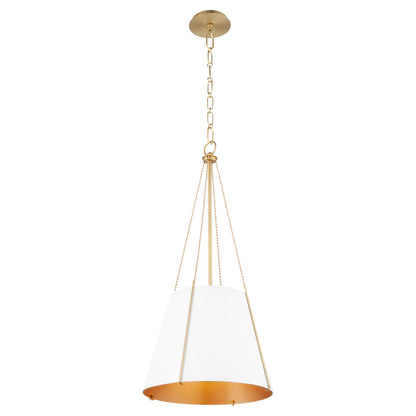 Quorum Denise 862-1-0880 Pendant - Studio White W/ Aged Brass