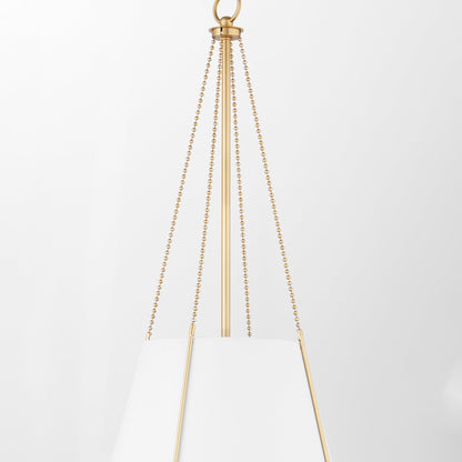 Quorum Denise 862-1-0880 Pendant - Studio White W/ Aged Brass