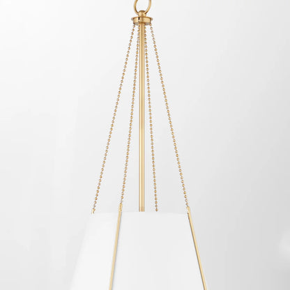 Quorum Denise 862-3-0880 Pendant - Studio White / Aged Brass 18" Transitional