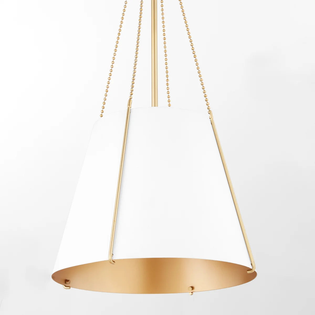 Quorum Denise 862-3-0880 Pendant - Studio White / Aged Brass 18" Transitional