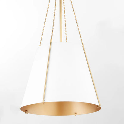 Quorum Denise 862-1-0880 Pendant - Studio White / Aged Brass 15" Transitional