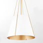 Quorum Denise 862-3-0880 Pendant - Studio White / Aged Brass 18" Transitional