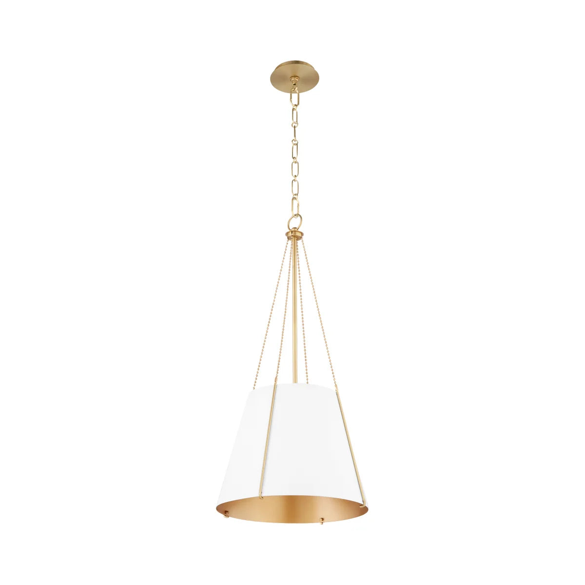 Quorum Denise 862-3-0880 Pendant - Studio White / Aged Brass 18" Transitional