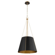 Quorum Denise 862-3-5980 Pendant - Matte Black W/ Aged Brass