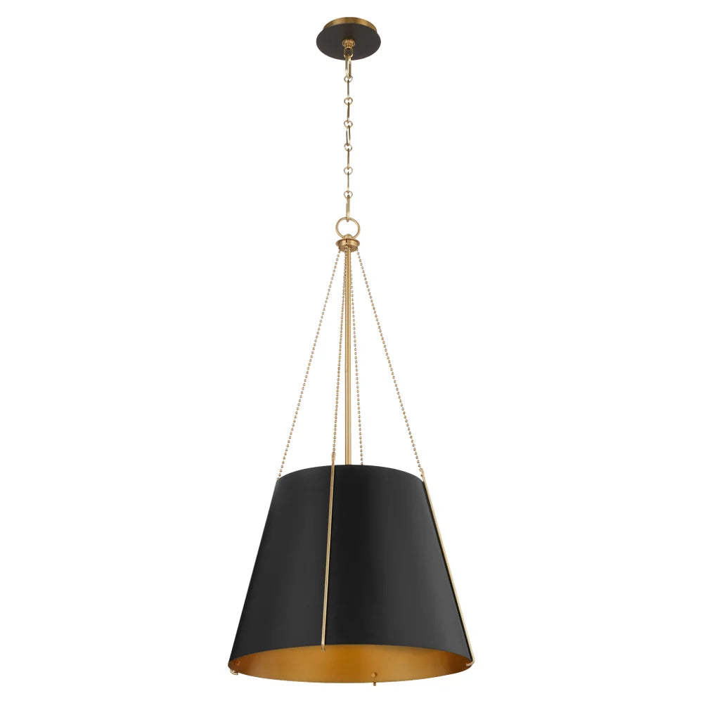 Quorum Denise 862-1-5980 Pendant - Matte Black / Aged Brass 15"