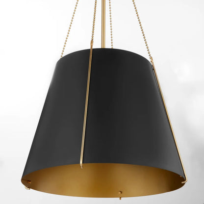 Quorum Denise 862-1-5980 Pendant - Matte Black / Aged Brass 15"