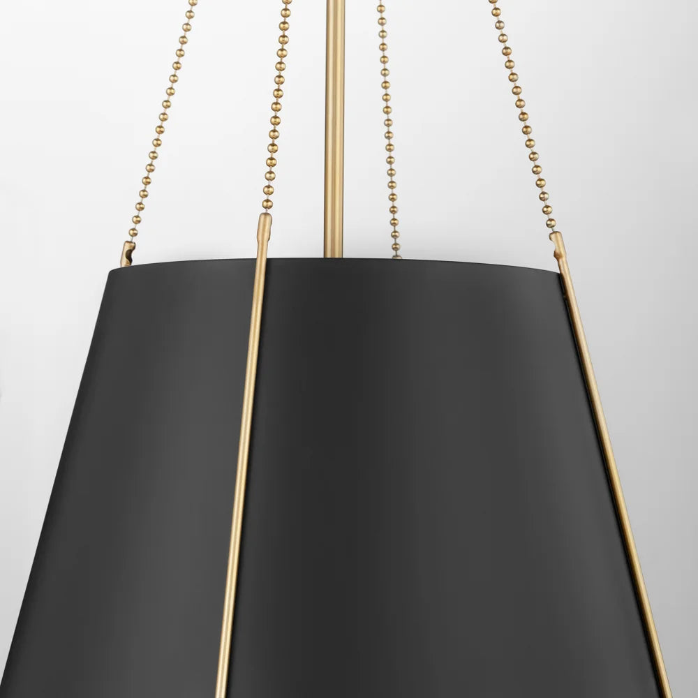 Quorum Denise 862-1-5980 Pendant - Matte Black / Aged Brass 15"