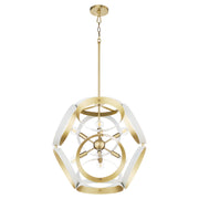 Quorum Domain 865-8-0880 Pendant, UL Damp Rated, Studio White|Aged Brass