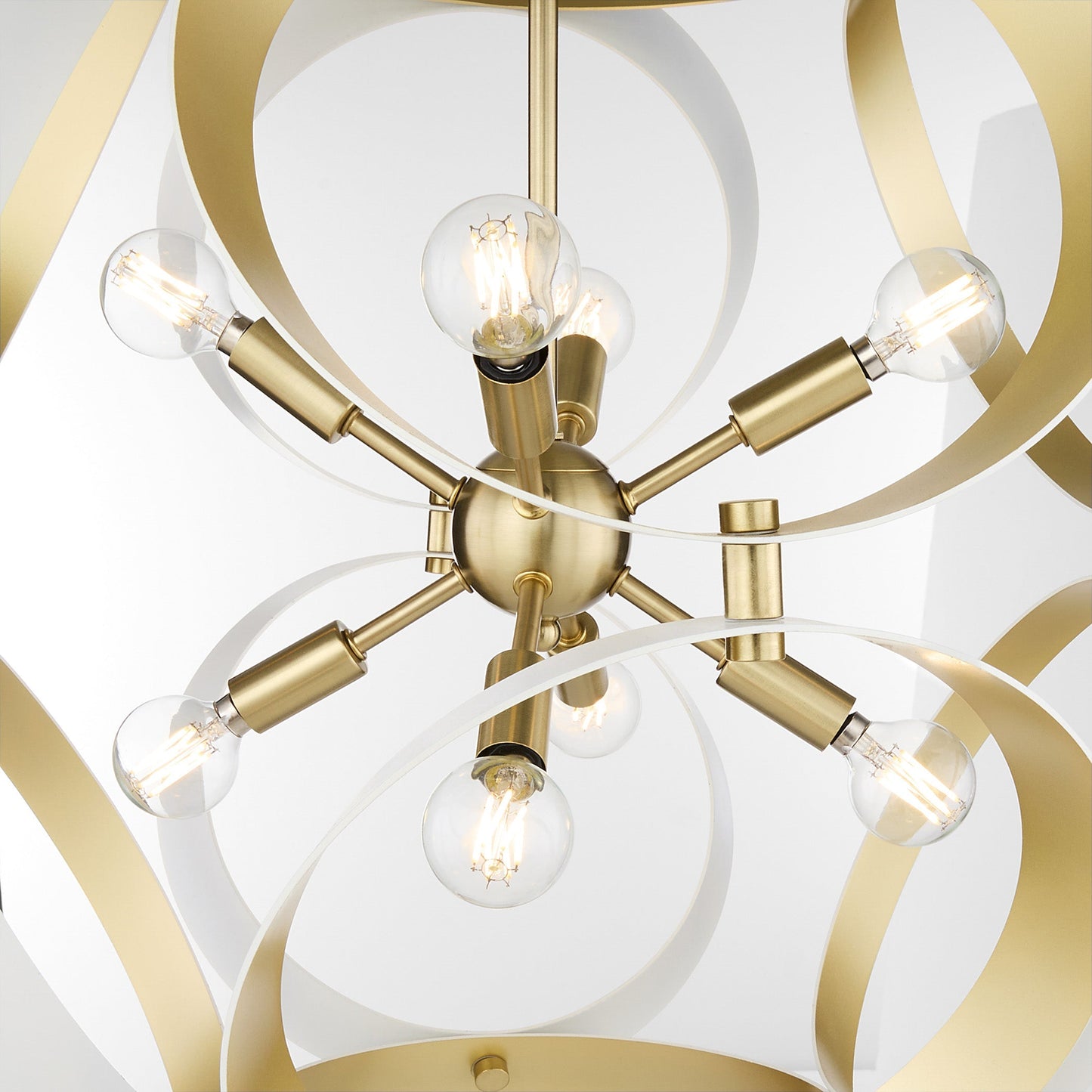 Quorum Domain 865-8-0880 Pendant, UL Damp Rated, Studio White|Aged Brass