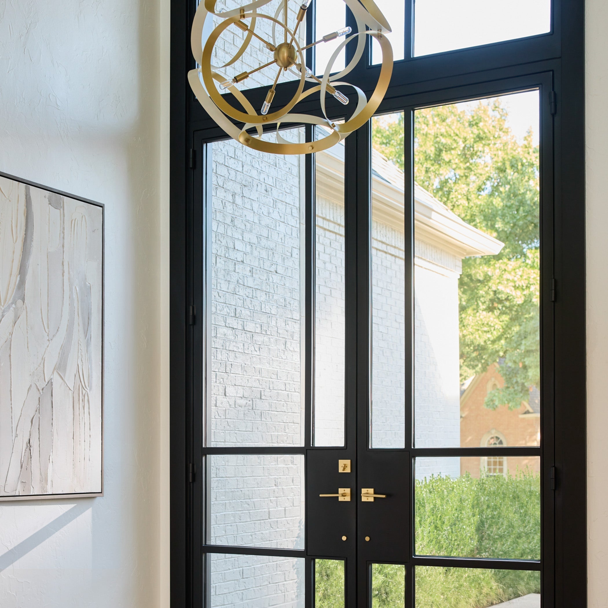 Quorum Domain 865-8-0880 Pendant, UL Damp Rated, Studio White|Aged Brass