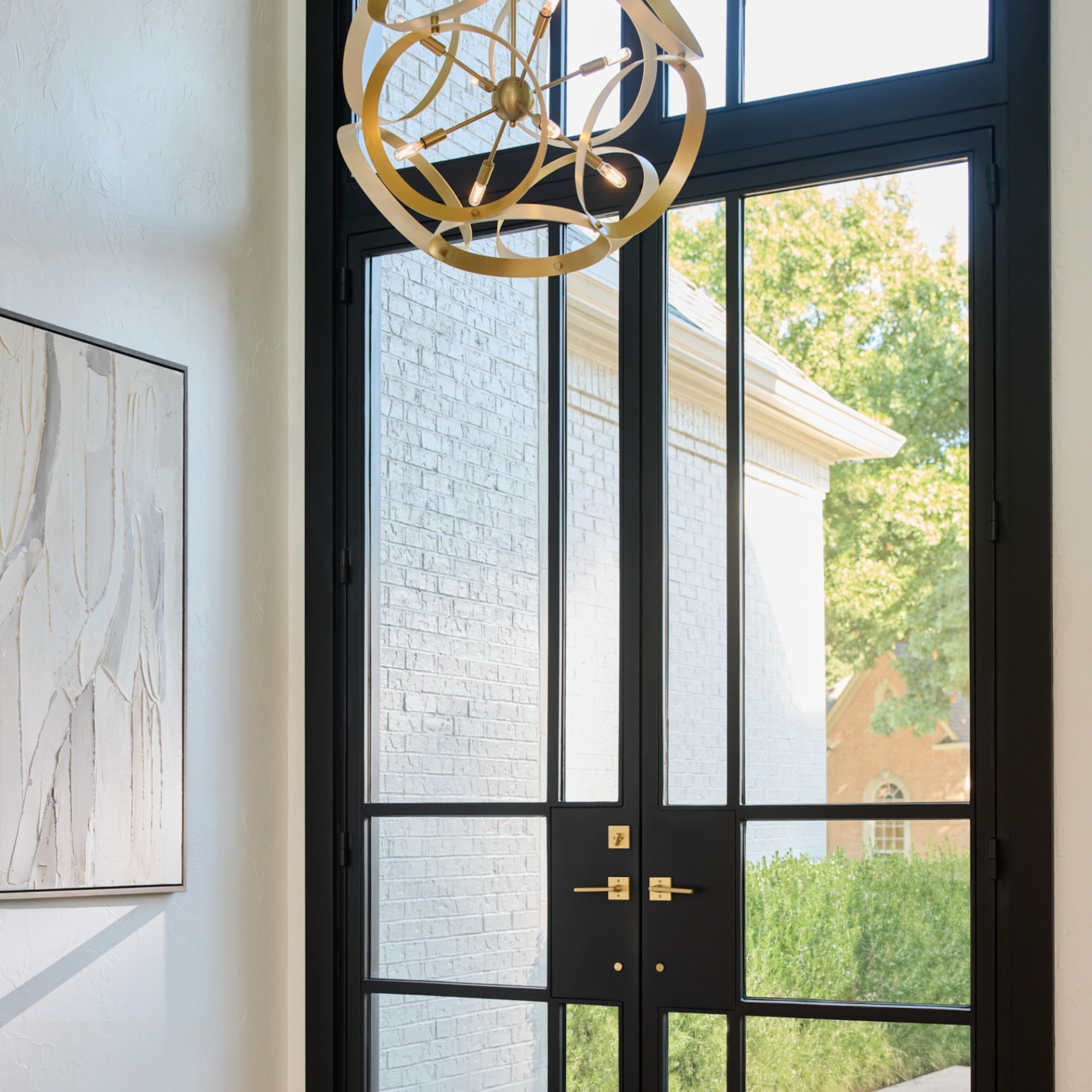 Quorum Domain 865-8-0880 Pendant, UL Damp Rated, Studio White|Aged Brass