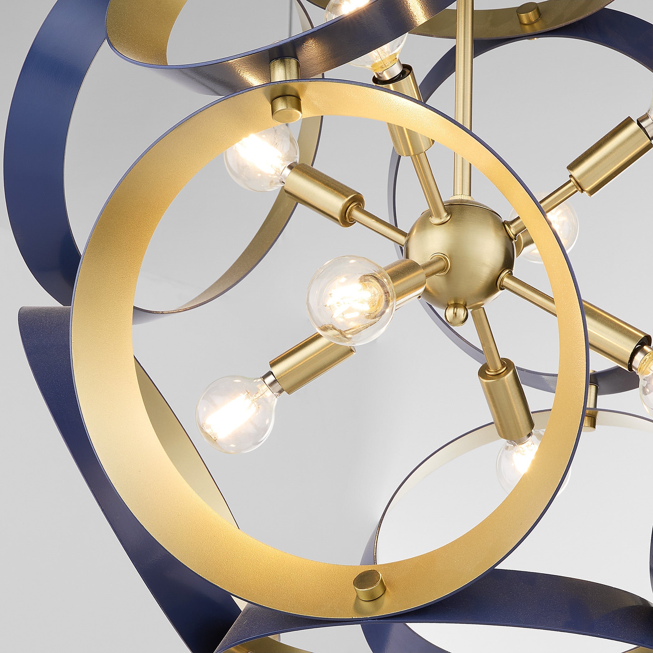 Quorum 865-8-3280 Pendant, UL Damp Rated, Blue|Aged Brass