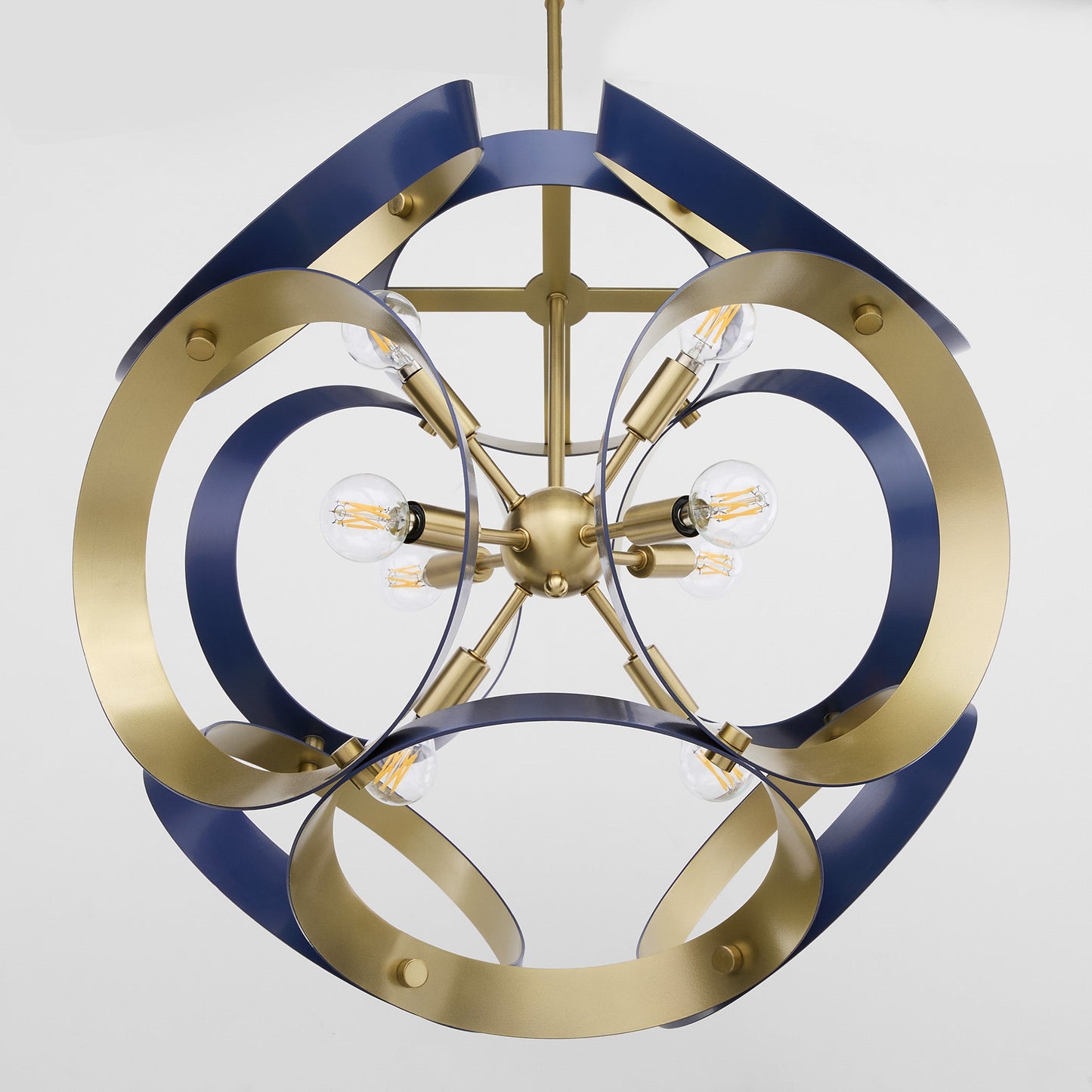 Quorum 865-8-3280 Pendant, UL Damp Rated, Blue|Aged Brass