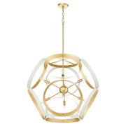 Quorum 866-8-0880 Pendant, UL Damp Rated, Studio White|Aged Brass