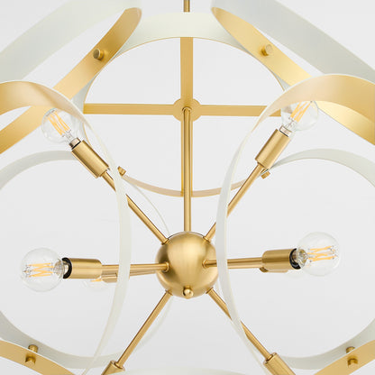 Quorum 866-8-0880 Pendant, UL Damp Rated, Studio White|Aged Brass