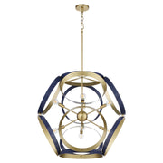Quorum 866-8-3280 Pendant, UL Damp Rated, Blue|Aged Brass