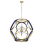 Quorum 866-8-3280 Pendant, UL Damp Rated, Blue|Aged Brass