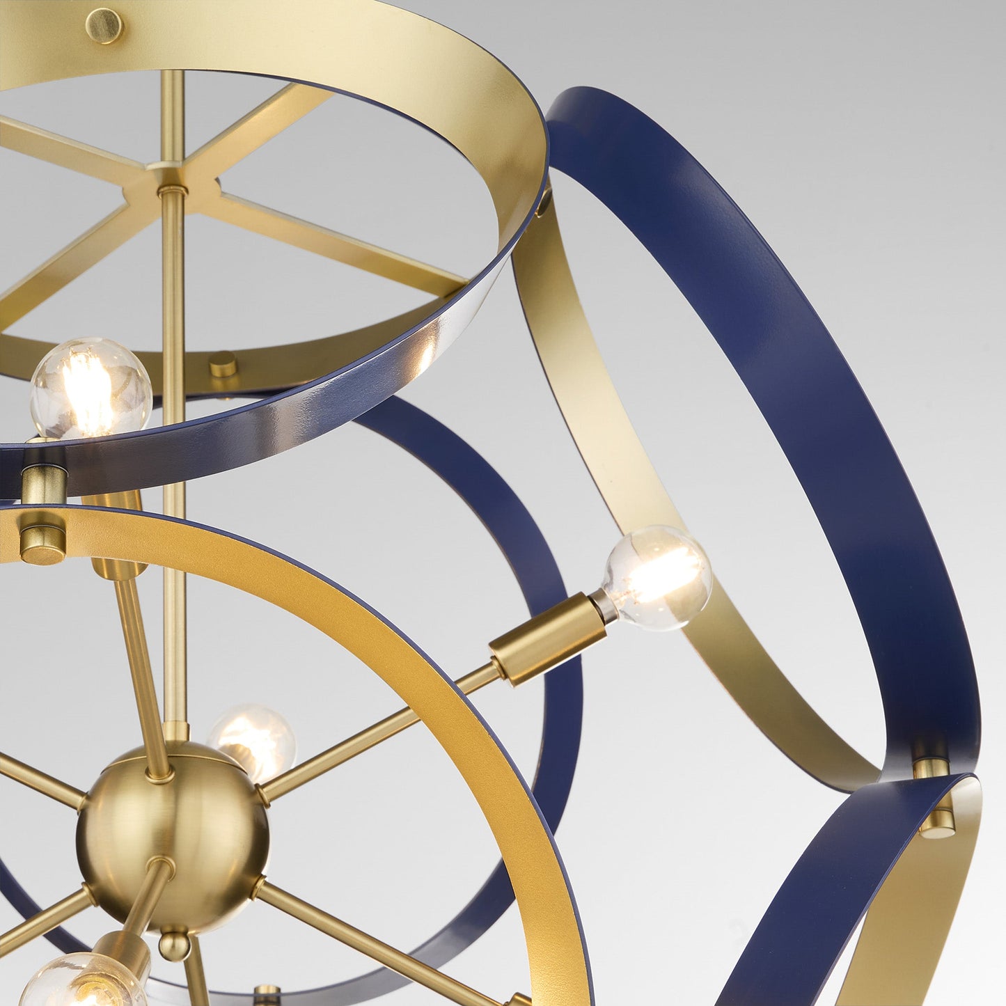 Quorum 866-8-3280 Pendant, UL Damp Rated, Blue|Aged Brass