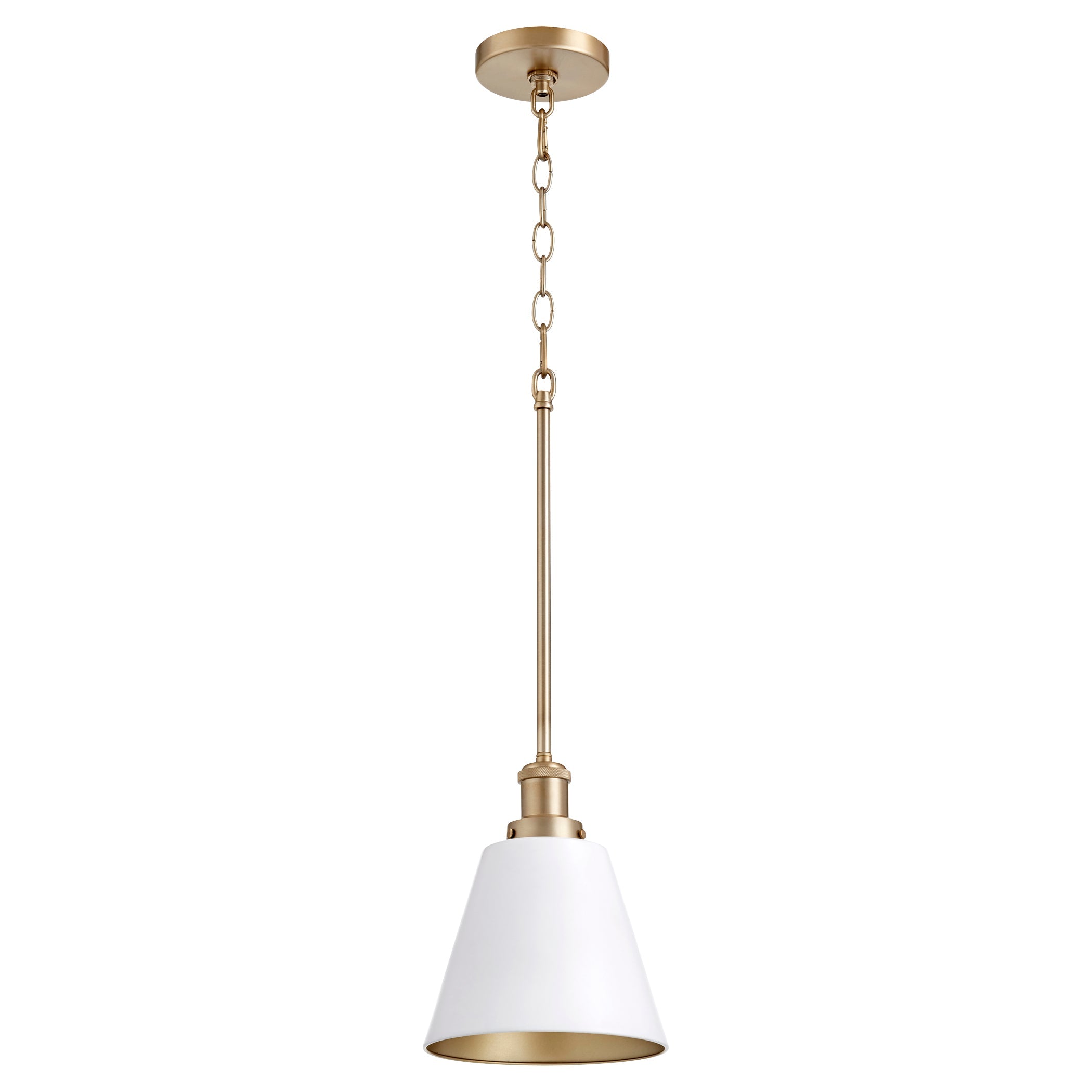 Quorum 877-0880 Pendant - Studio White W/ Aged Brass