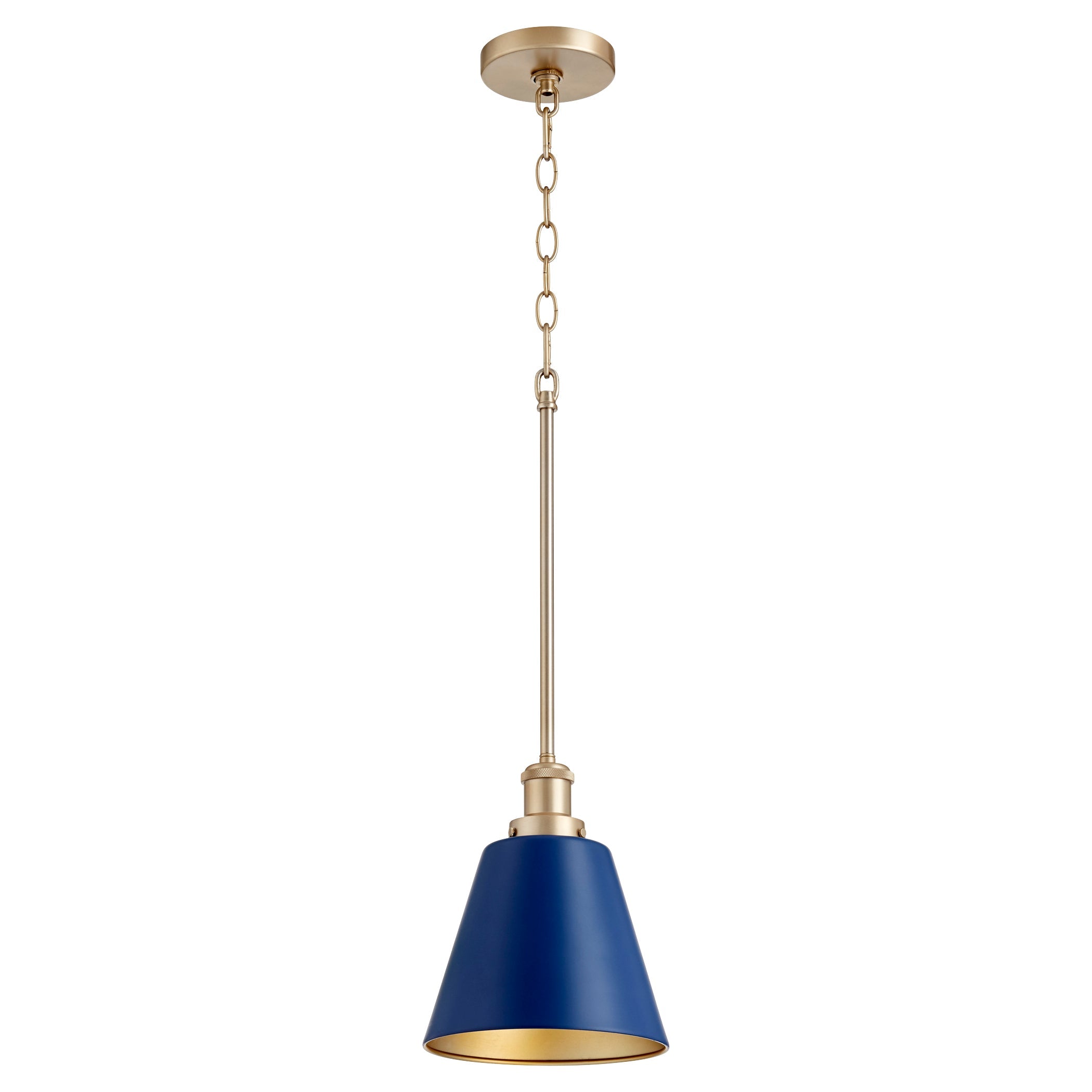 Quorum 877-3280 Pendant - Blue W/ Aged Brass