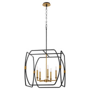 Quorum Bishop 880-5-5947 Pendant, UL Damp Rated, Matte Black, Brushed Brass