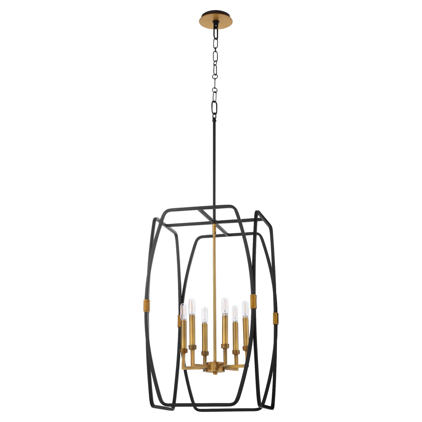 Quorum 880-6-5947 Pendant, UL Damp Rated, Matte Black|Brushed Brass
