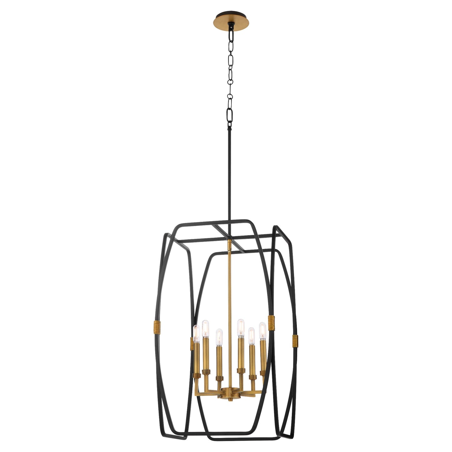 Quorum 880-6-5947 Pendant, UL Damp Rated, Matte Black|Brushed Brass