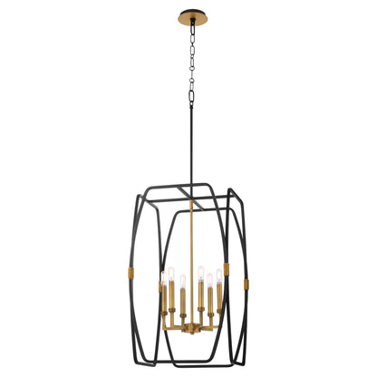 Quorum 880-6-5947 Pendant, UL Damp Rated, Matte Black|Brushed Brass