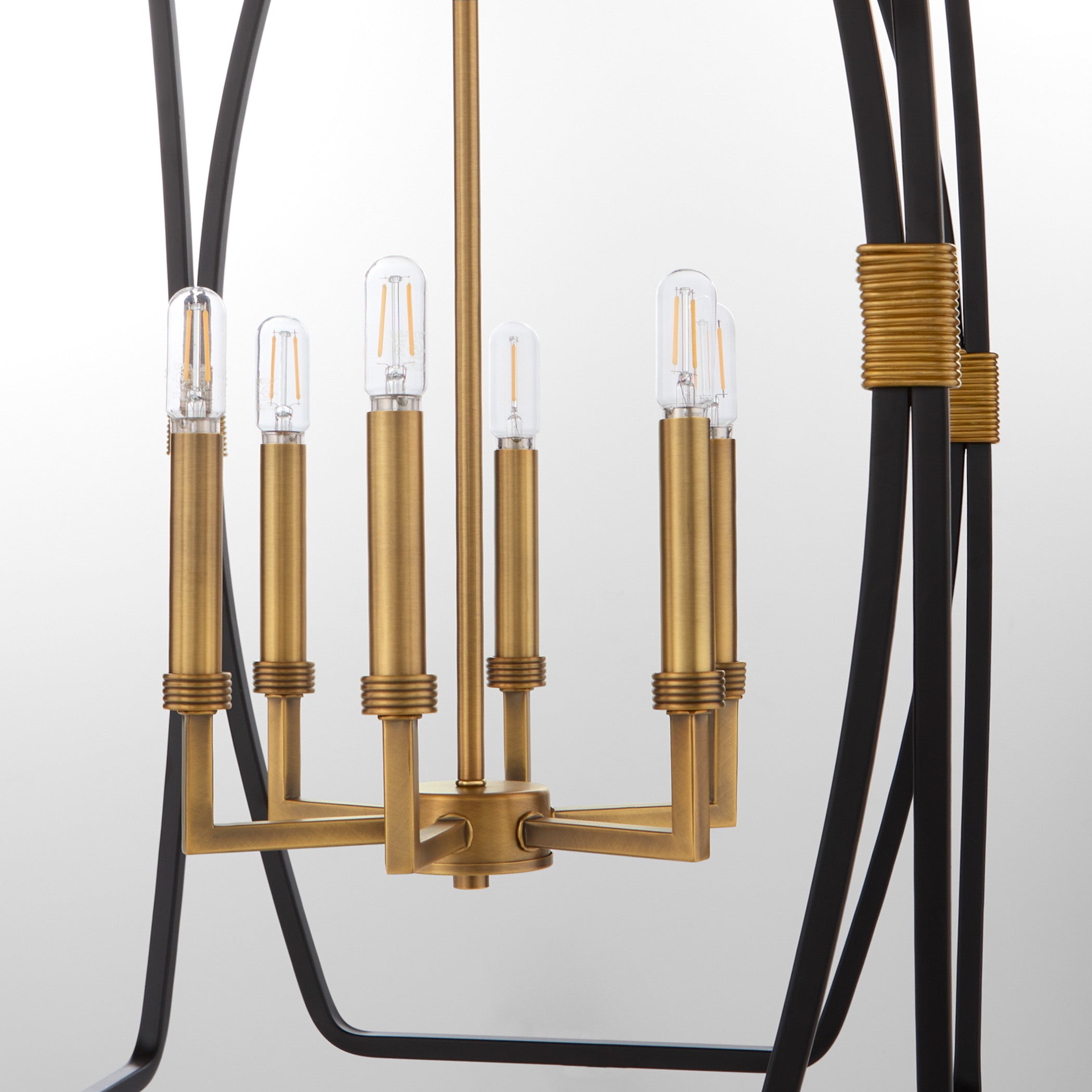 Quorum 880-6-5947 Pendant, UL Damp Rated, Matte Black|Brushed Brass