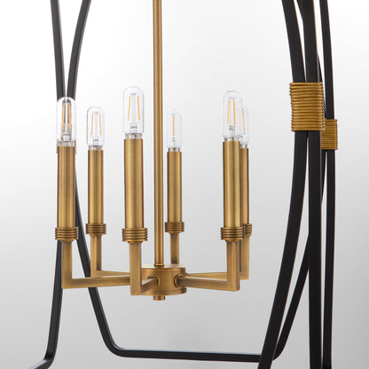 Quorum 880-6-5947 Pendant, UL Damp Rated, Matte Black|Brushed Brass