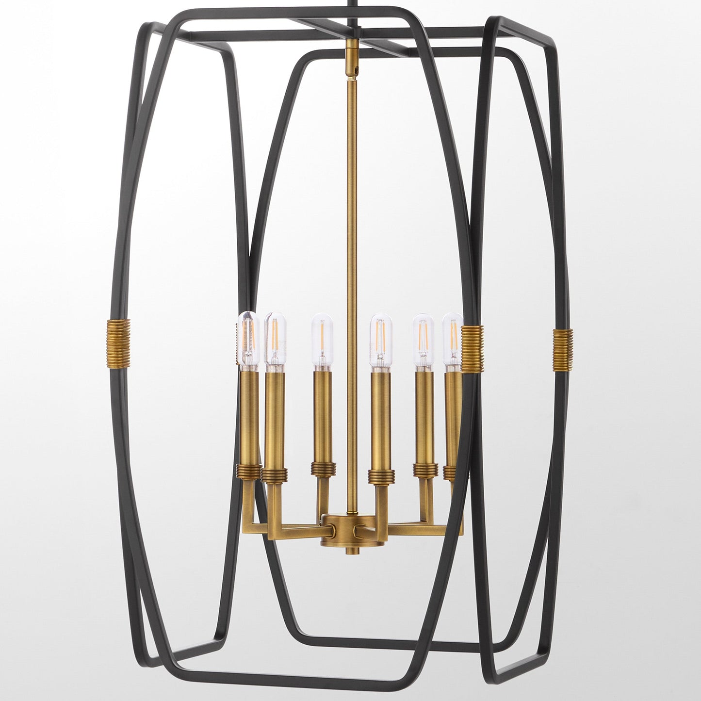 Quorum 880-6-5947 Pendant, UL Damp Rated, Matte Black|Brushed Brass