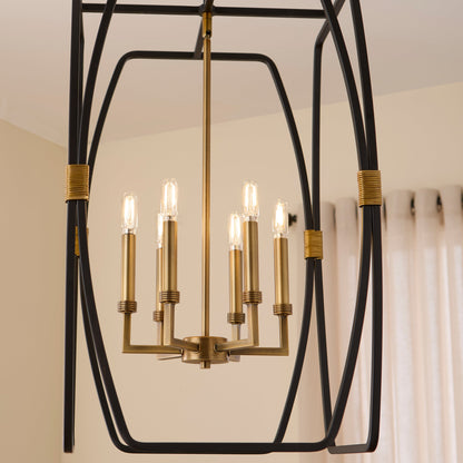 Quorum 880-6-5947 Pendant, UL Damp Rated, Matte Black|Brushed Brass